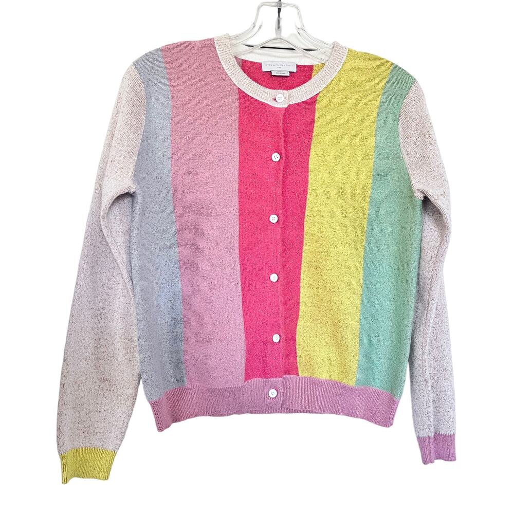 Stella McCartney girls colorblock metallic trim cardigan sweater size 12